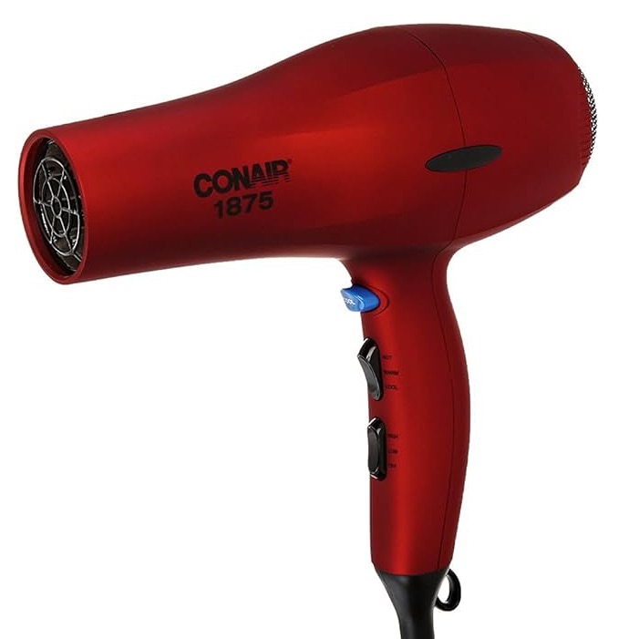 Conair 1875 Watt Velvet Touch Hair Dryer Red